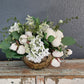 Neutral Centerpiece In Gold Metal 6" Container