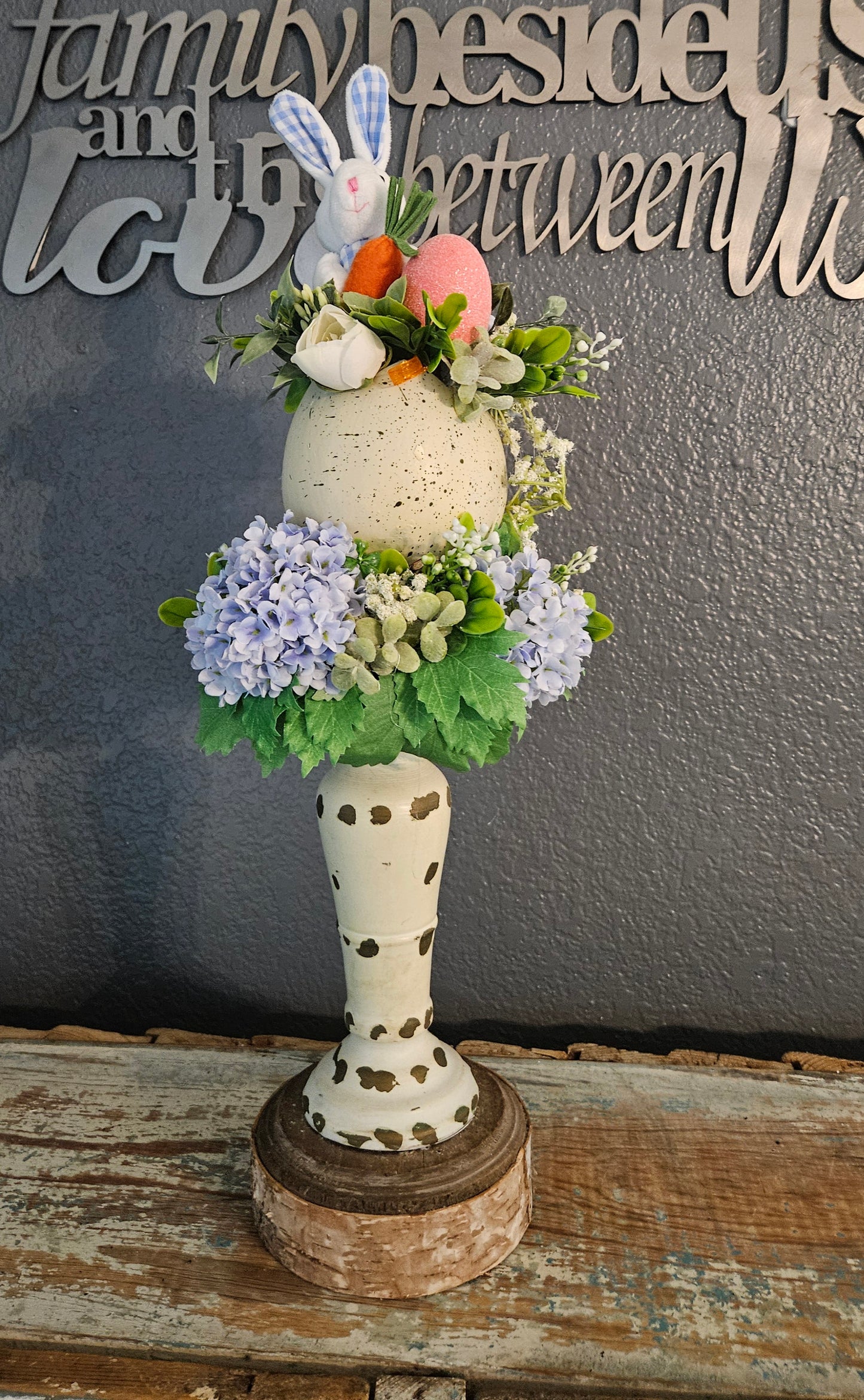 Easter Candle Topper with Blue Bunny