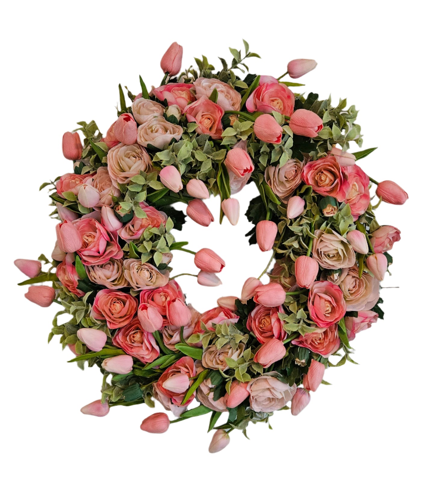 Pink Tulip Wreath