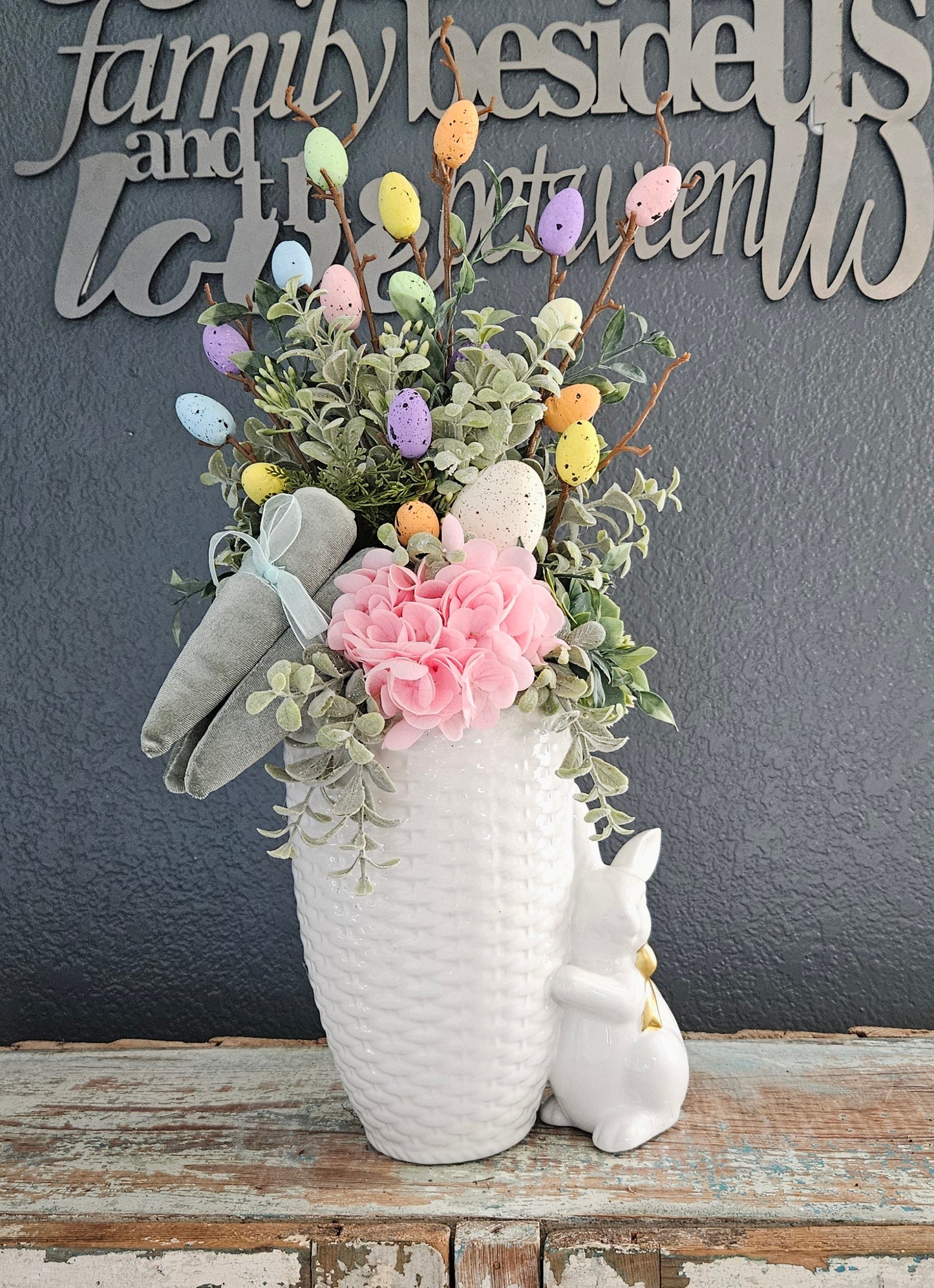 Easter Arrangement with Velvet Carrots