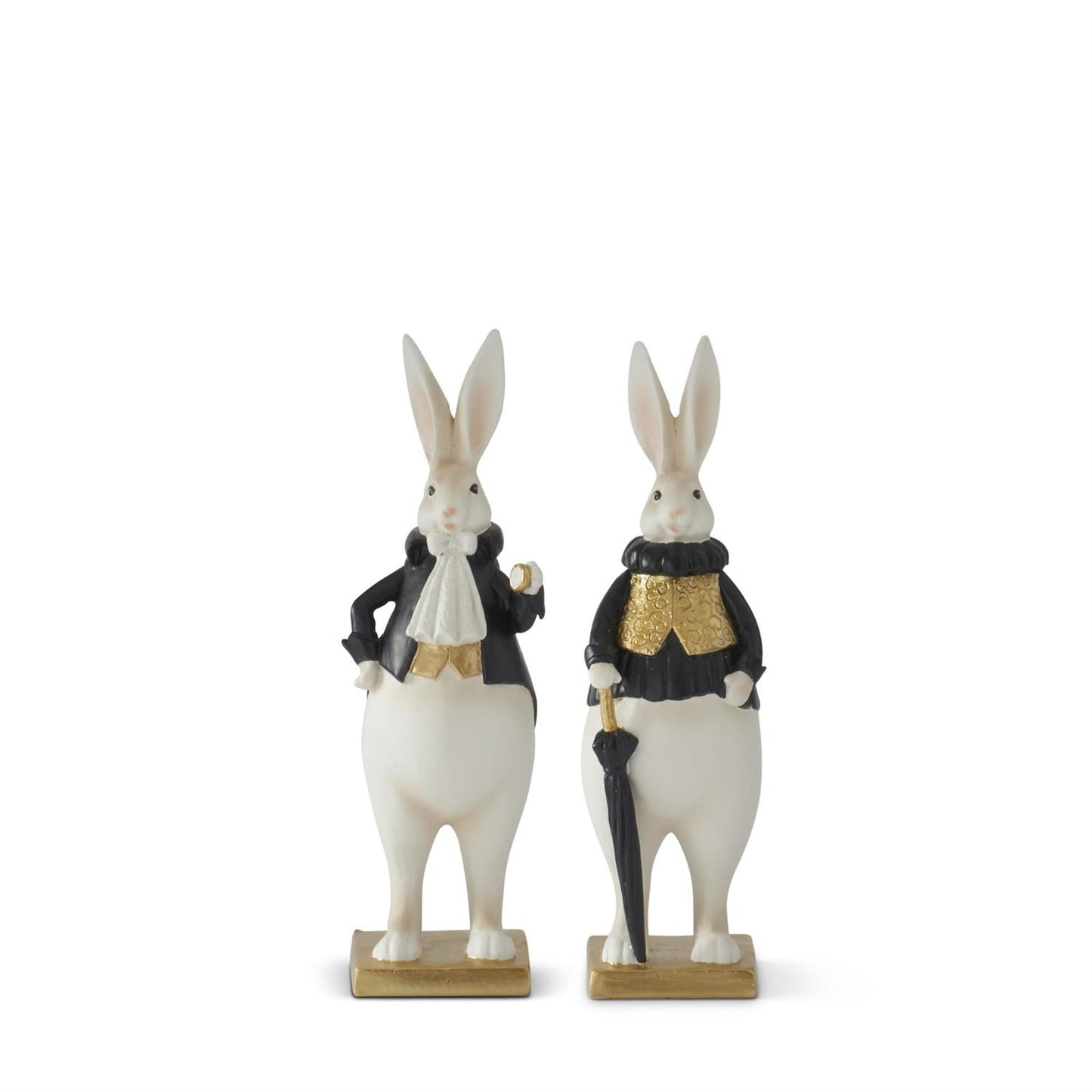 10" Resin Black/White/Gold Easter Bunnies (Various Styles)