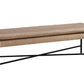 Micah Leather Bench, Mushroom