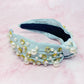 Jeweled Satin Headband, Graceful White