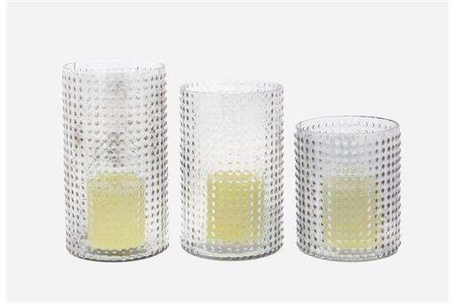 Clear Glass Traditional Candleholders, Set of 3