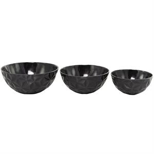Black Aluminum Faceted Decorative Bowl (Various Sizes)