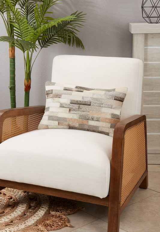 Neutral Hide Throw Pillow