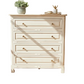 Wooden dresser with four drawers on a white background