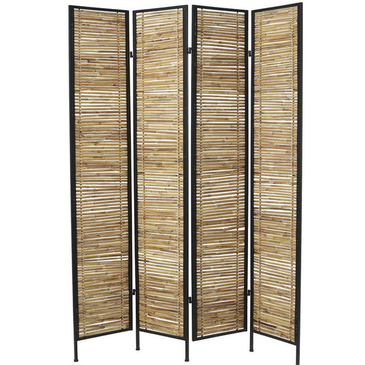 Light Brown Rattan Hinged Partition