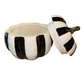 Black & White Striped Pumpkin with Gold Stem