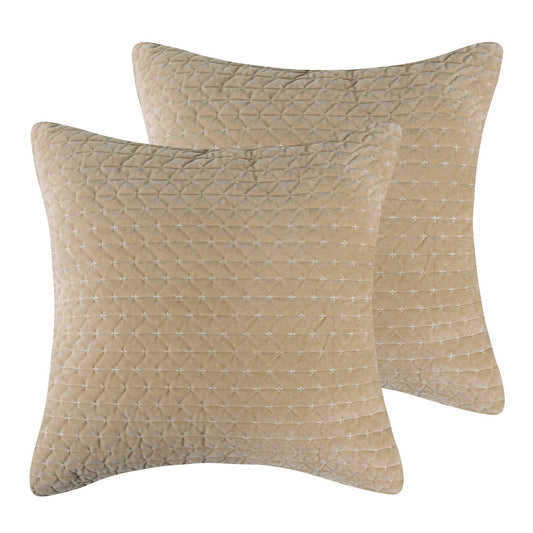 Taupe Velvet Stitch Euro Sham (Set of 2)