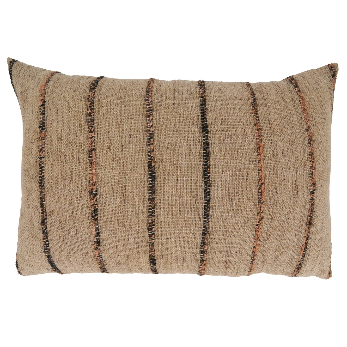 Striped Design Throw Pillow, Natural