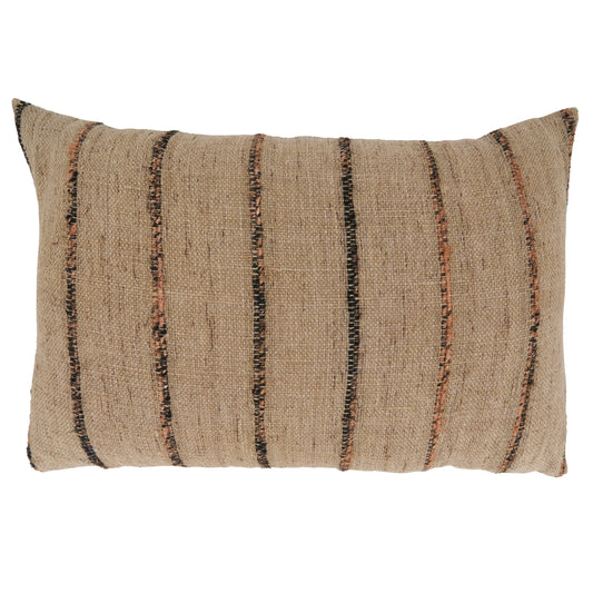 Striped Design Throw Pillow, Natural