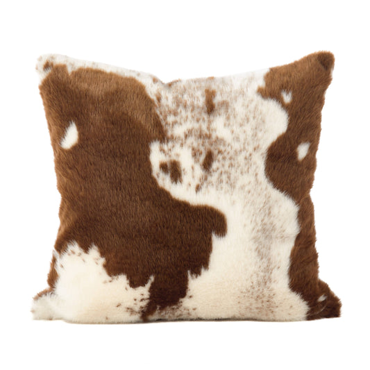 Brown Urban Faux Cowhide Throw Pillow