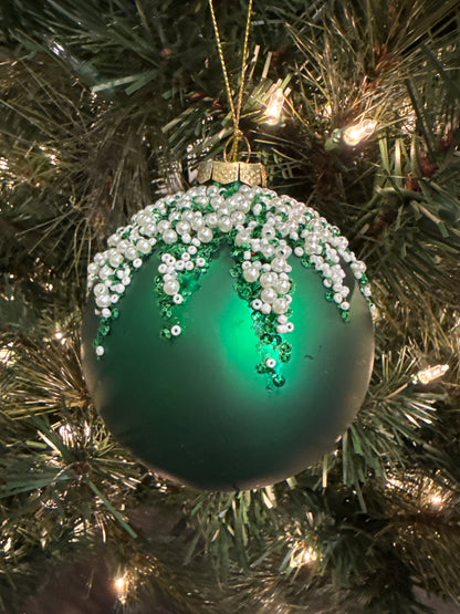 Emerald Green Ornaments, Matte (Various Styles)