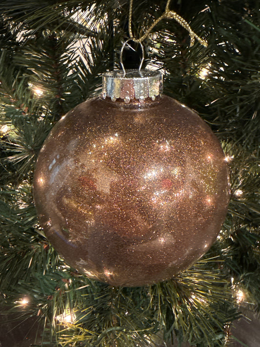 Mocha Glitter Clear Ball Ornament (Various Styles)