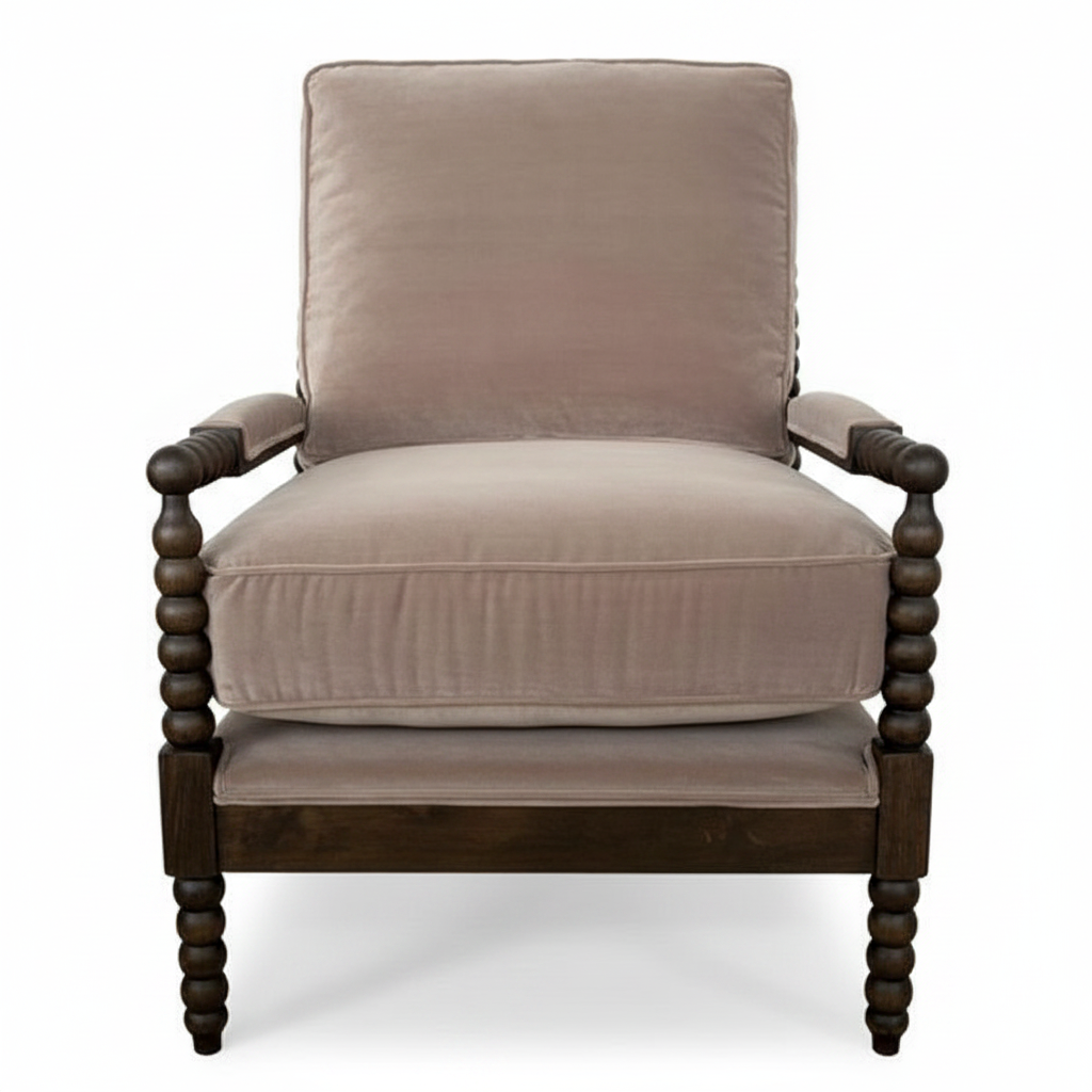 Spindle Chair, Vintage Velvet Taupe