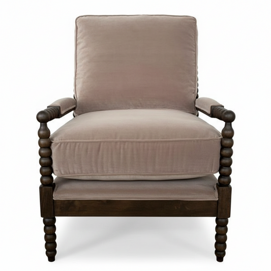 Spindle Chair, Vintage Velvet Taupe