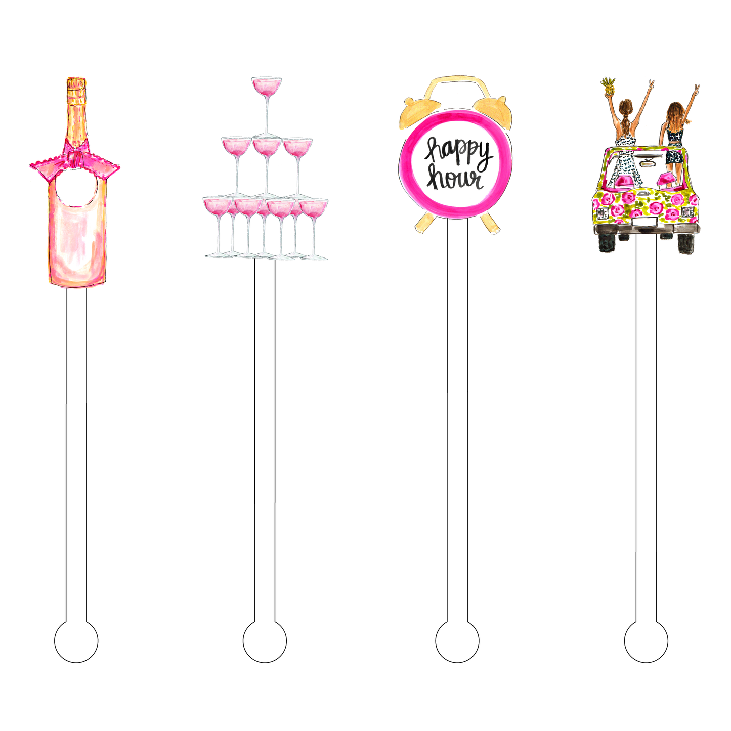 Girlfriends Happy Hour Stir Sticks