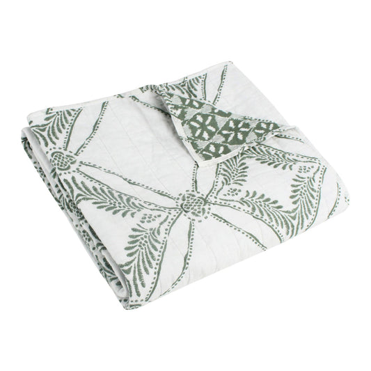 Kemala Quilted Throw Blanket, Sage