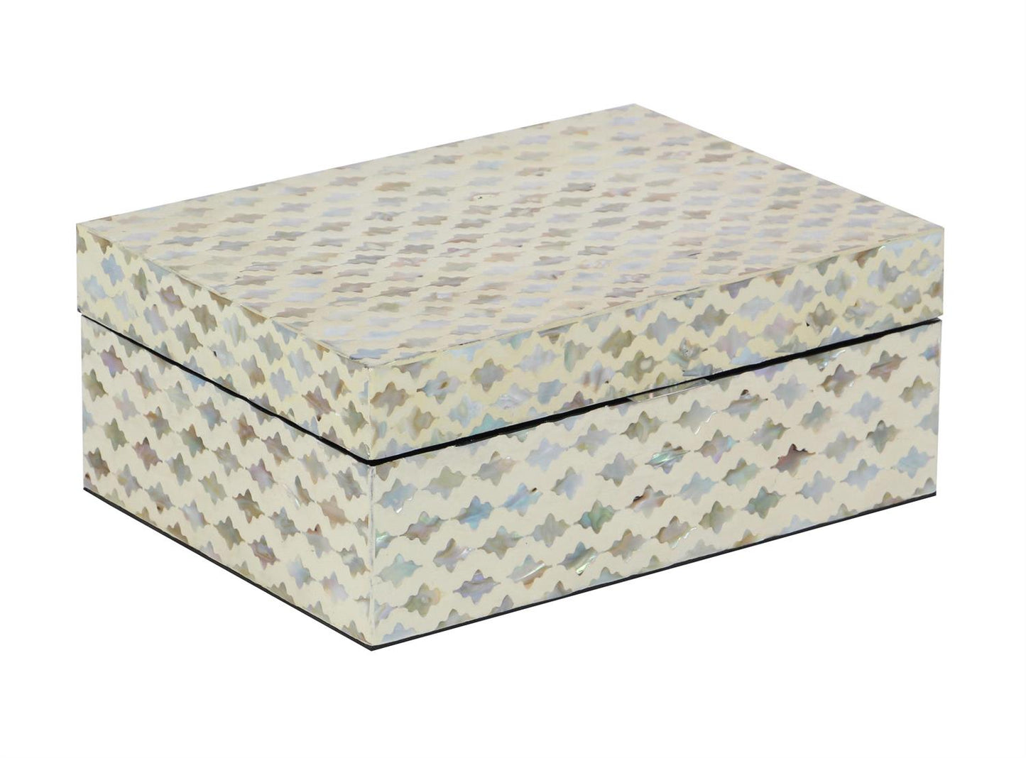 Set of 2 Cream Mother of Pearl Boxes