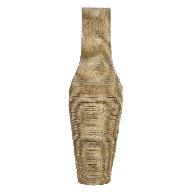 Faux Seagrass Tall Vase, Brown (Various Sizes)