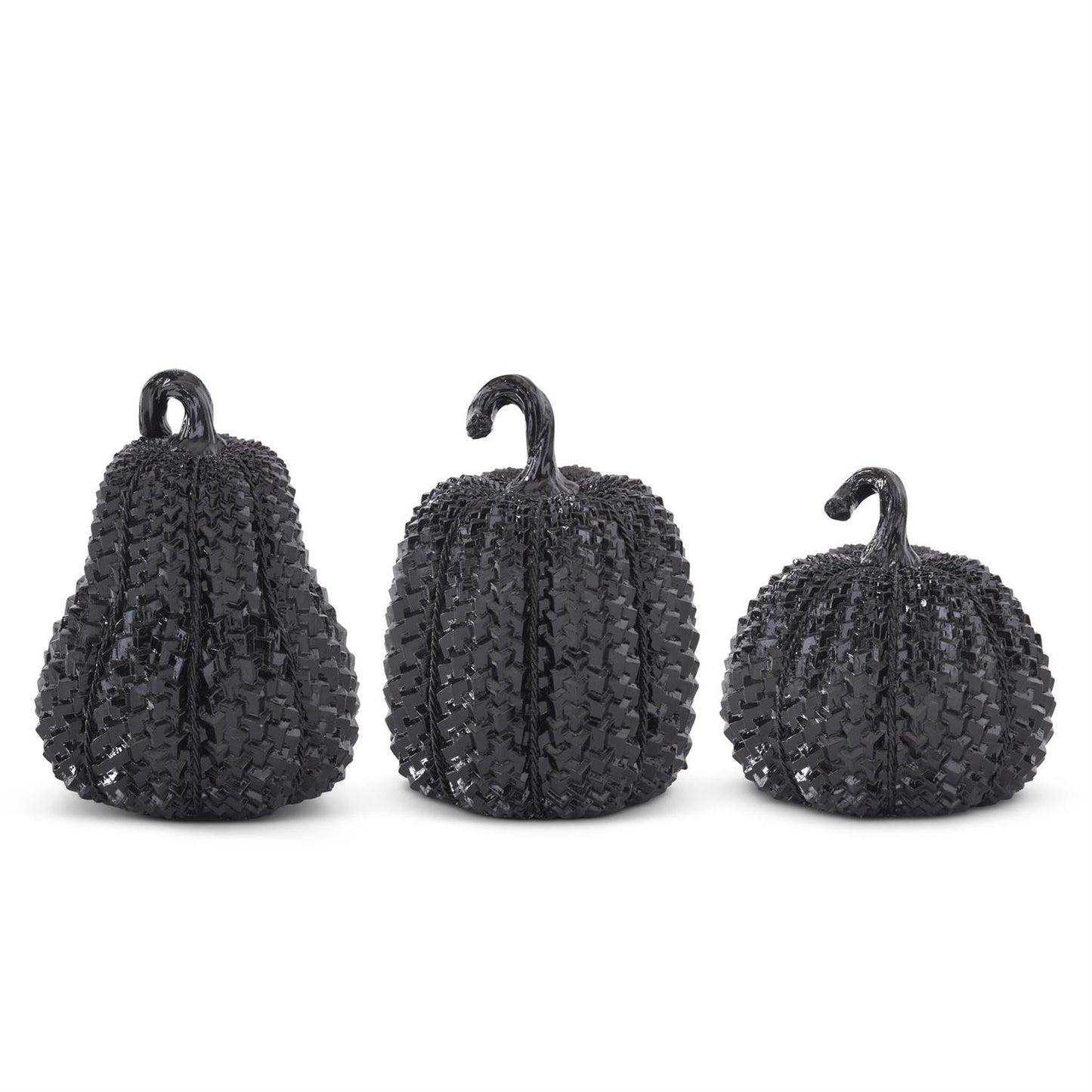 Black Glossy Embossed Pumpkins (Various Styles)