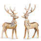 Aged Gold Deer with Bow Ornament (Various Styles)
