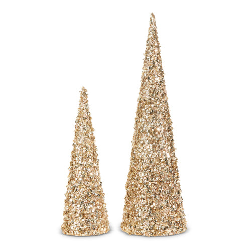 Rose Gold Beaded Cone Tree (Various Sizes)