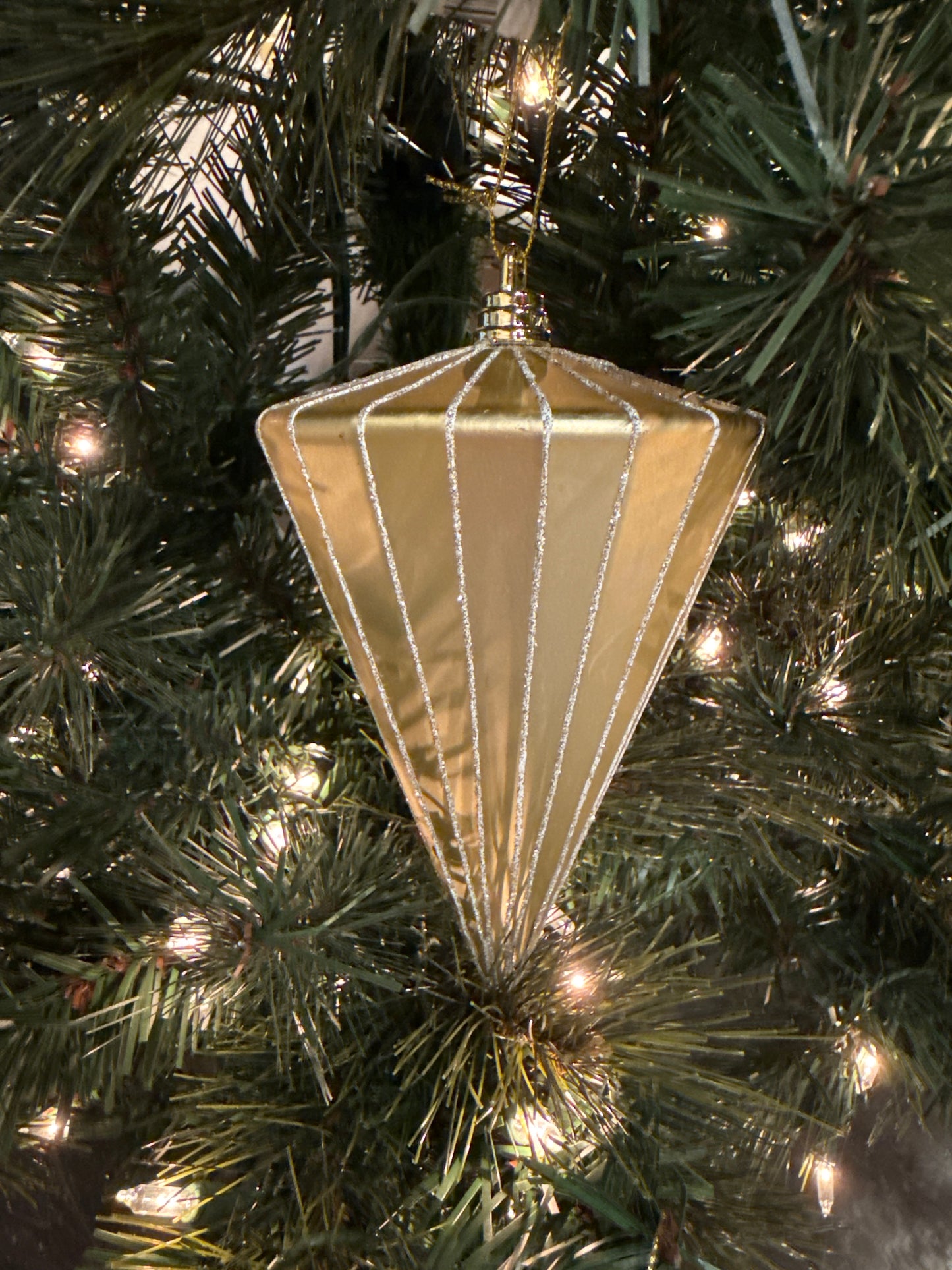 6" Matte Champagne Cone Ornament