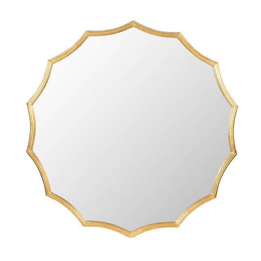 Gold Round Scalloped Wall Mirror