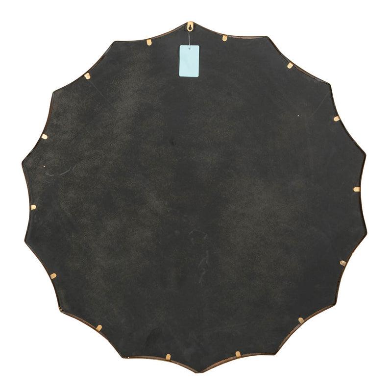 Gold Round Scalloped Wall Mirror