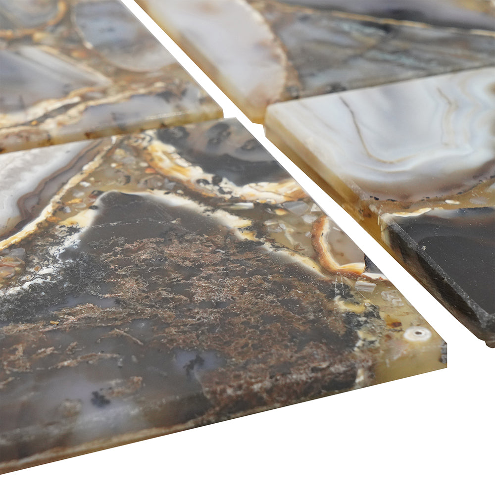 Grey Agate Coaster, Set of 4