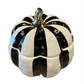 Black & White Striped Pumpkin with Gold Stem