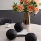 Black Decorative Teak Balls, Set of 3