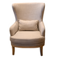 Kirsten Exposed Frame Linen Accent Chair, with Pillow