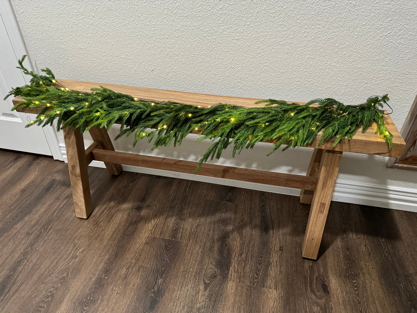 60" LED Real Touch Norfolk Pine Garland