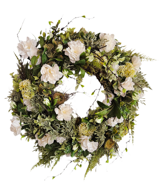 Neutral Wreath With Gardenia