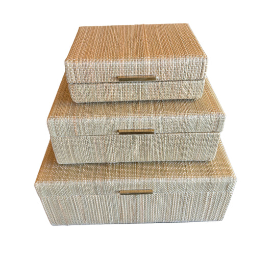 Taupe Woven Seagrass Box, Various Sizes