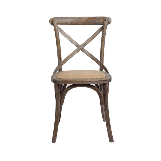 Brody X-Back Side Chair, Brown Wash