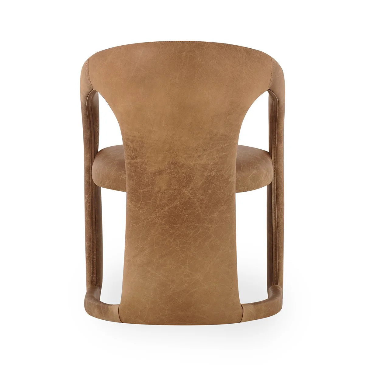 Archie Distressed Leather Dining Chair, Maple Brown