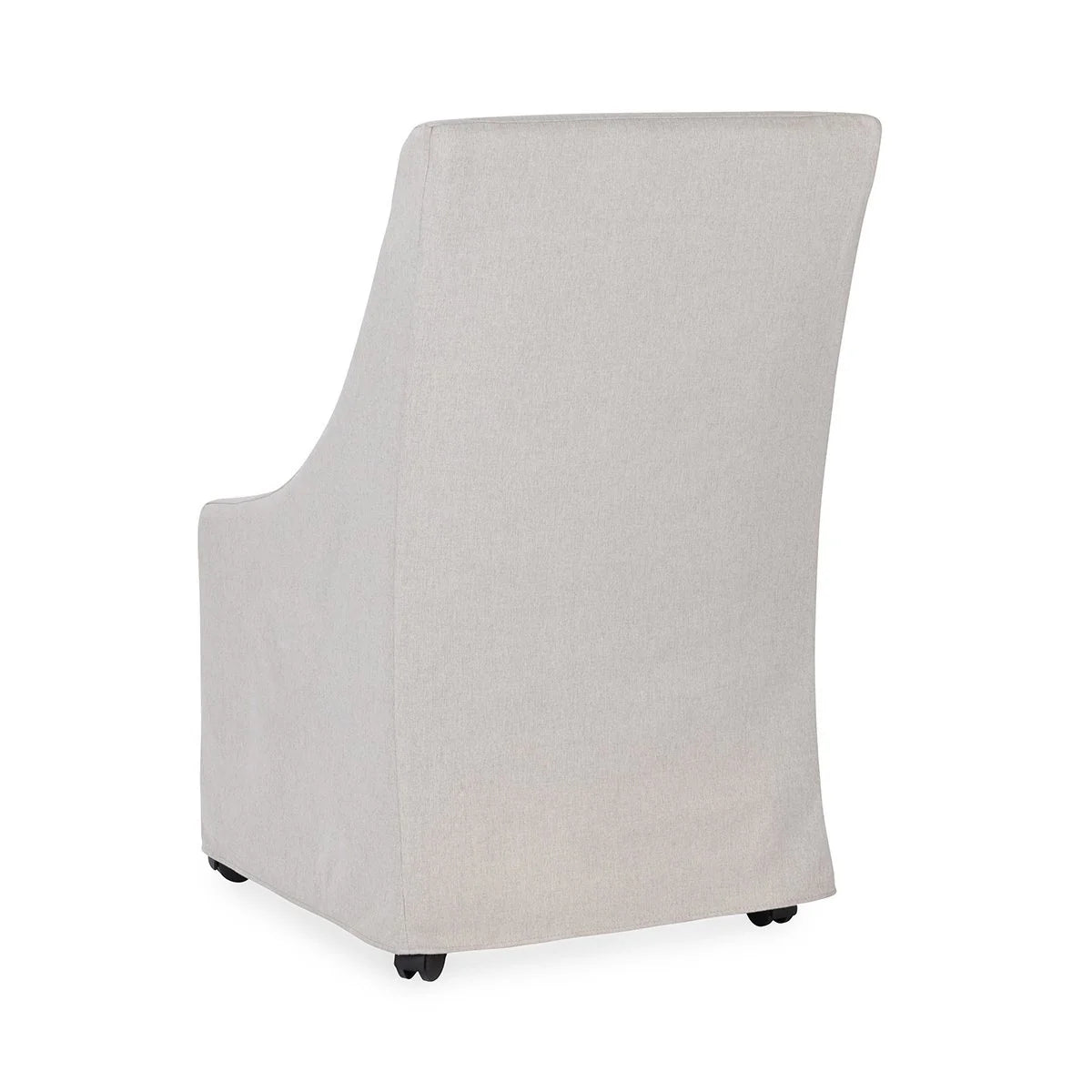 Warwick Upholstered Rolling Dining Chair, Stone Beige