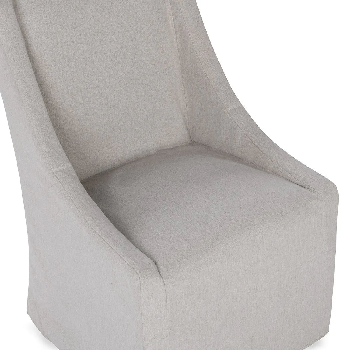 Warwick Upholstered Rolling Dining Chair, Stone Beige