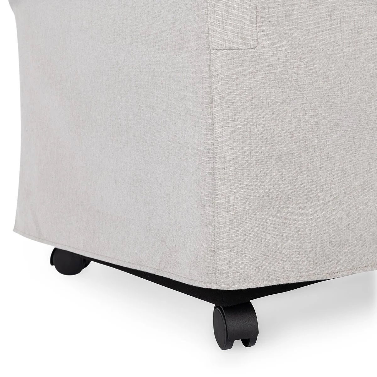 Warwick Upholstered Rolling Dining Chair, Stone Beige