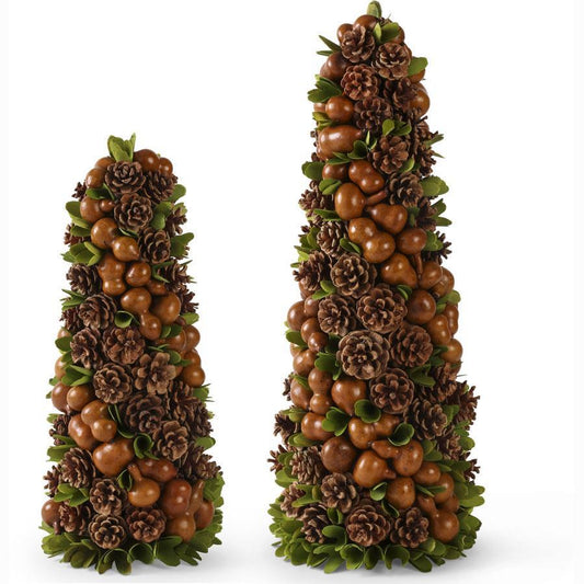 Set of 2 Gourd Pinecone Trees