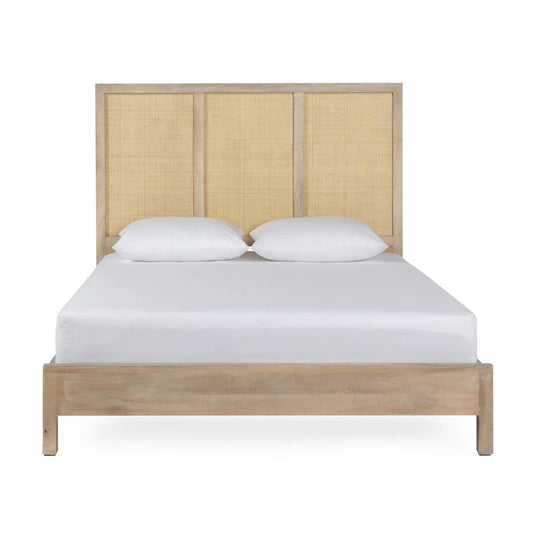 Jensen Solid Wood & Cane Bed, Queen