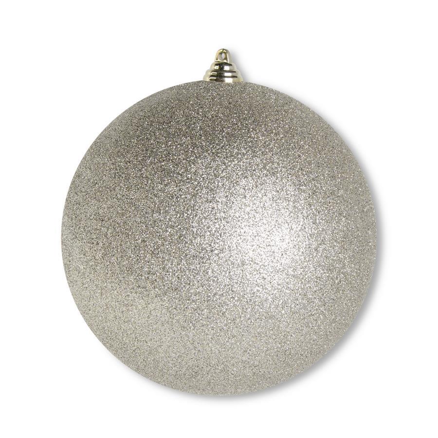 Champagne Glittered Round Ornament (Various Sizes)