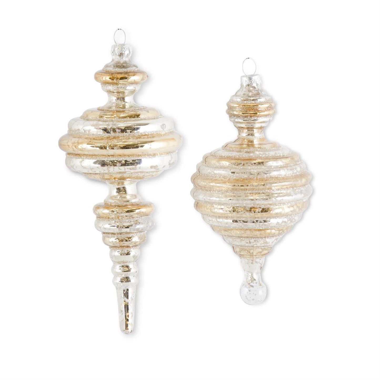 Gold/Silver Striped Finial Ornament (Various Styles)