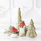 Ribbed Green Mercury Glass LED Trees (Various Sizes)