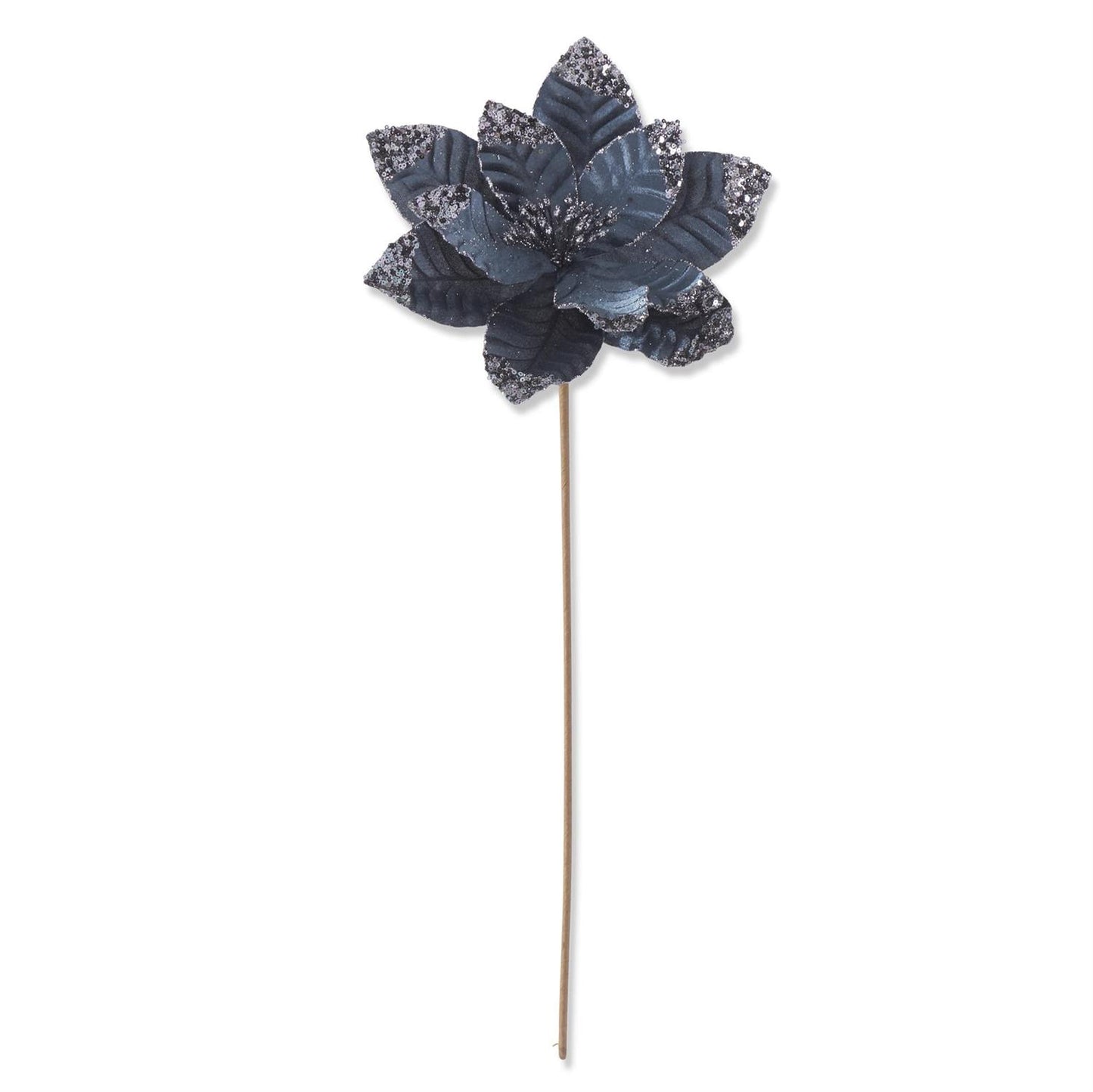 23" Glitter/Seq Blue Velvet Poinsettia