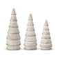 Set of 3 Whitewashed Gold Gilded Wood Trees